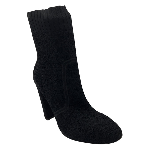GIANVITO ROSSI BLACK STRETCH KNIT BOOTIES - Picture 1 of 8